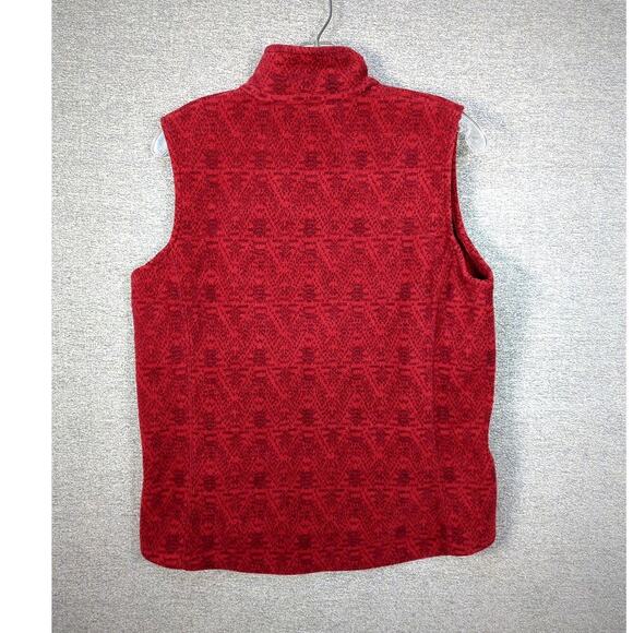 Woolrich Full Zip Fleece Vest Women's Medium Red Mock Neck Outdoor Winter - Picture 4 of 8